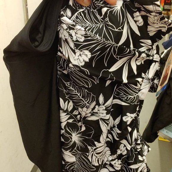 NWT Womens CHRISTINA Black White Floral Tankini Swim Black Skirt Suit - Picture 11 of 13